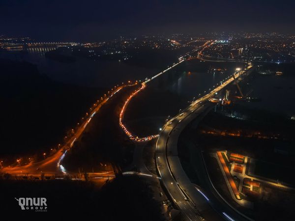 Вантовый мост в Запорожье: как выглядит ночью (ФОТО)