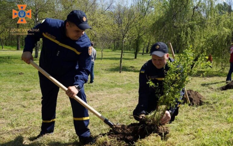 Спасатели в Запорожье присоединились к программе озеленения Украины. ФОТО