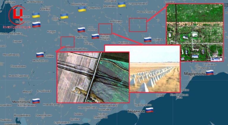 Оккупанты строят укрепления на путях в Бердянск и Мариуполь (КАРТА)