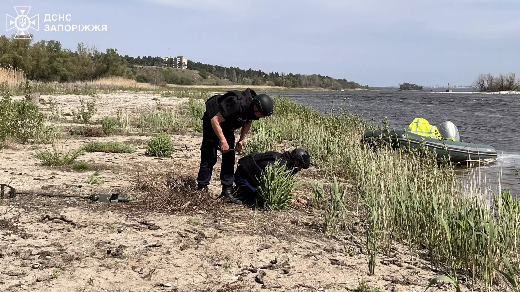 На березі Дніпра у Запорізькому районі знайдено міну