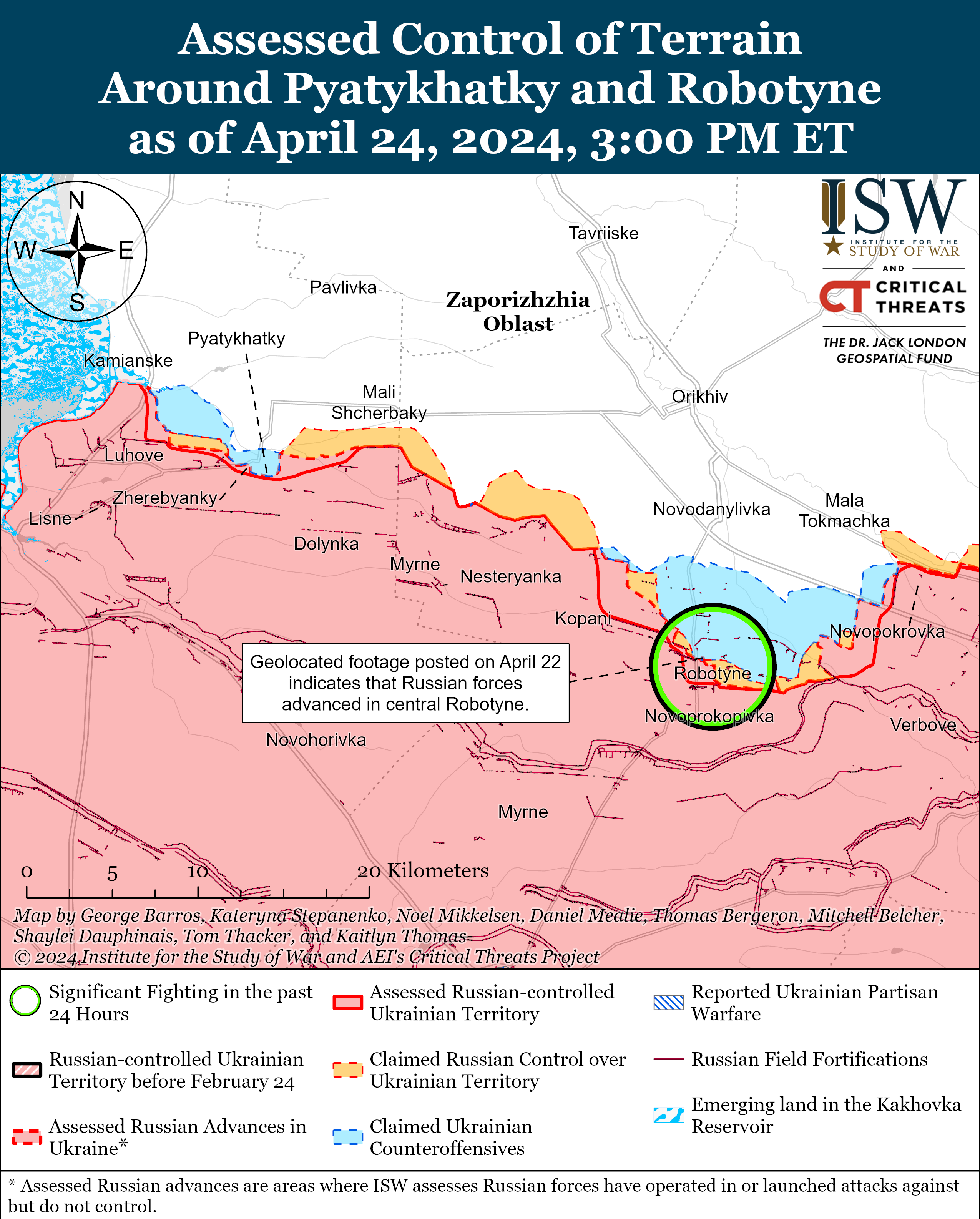 Карти боїв у Запорізькій області 24 квітня