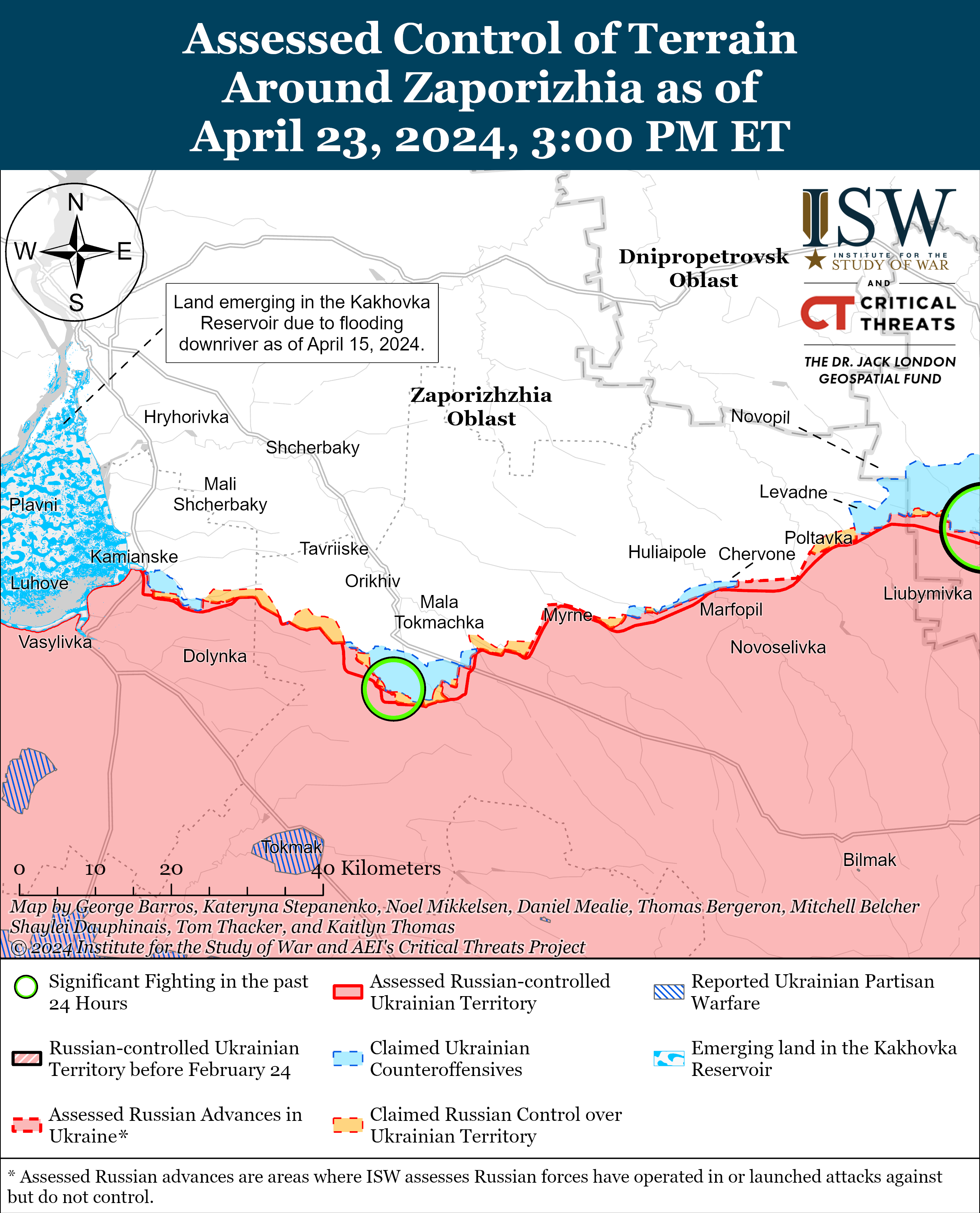 Аналітики ISW показали, де відбуваються бої в Запорізькій області