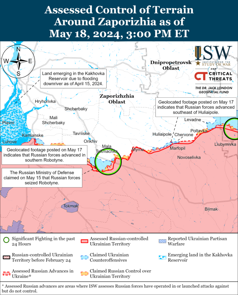ISW: Російські військові просунулися біля Гуляйполя та Роботине Запорізької області