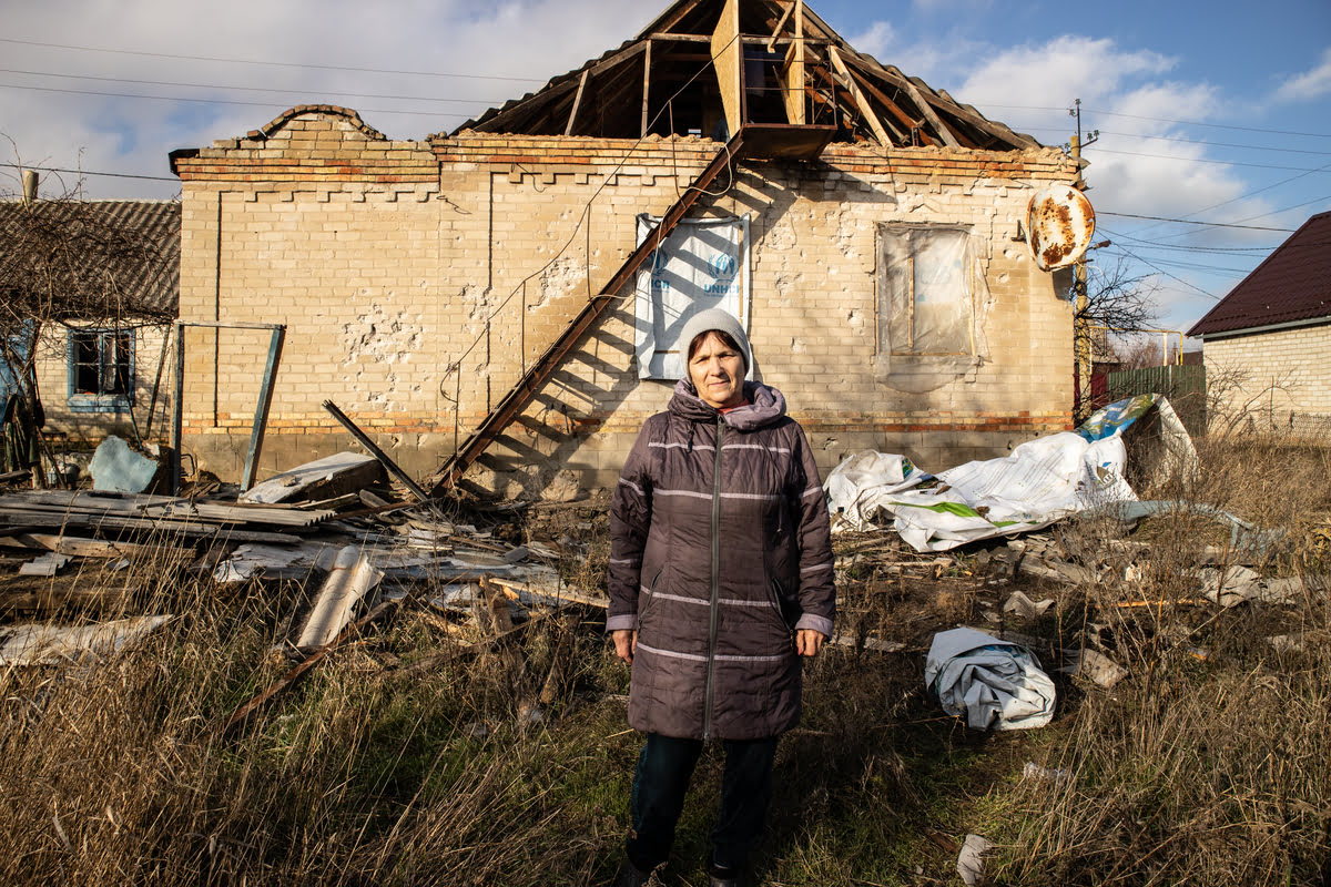 Приватний будинок у селищі Малокатеринівка, Запорізької області після російського обстрілу