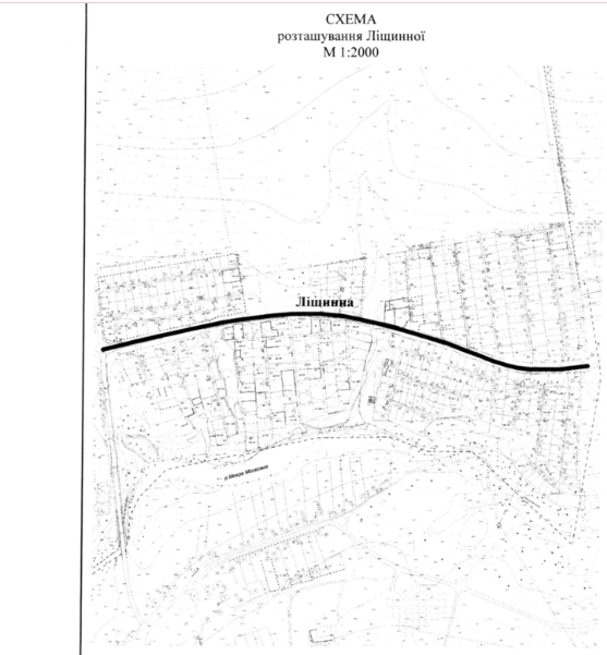 Схема розташування вулиці Ліщинної